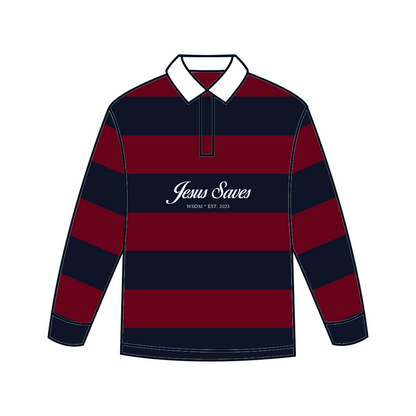 'Jesus Saves' Rugby Polo (Red)
